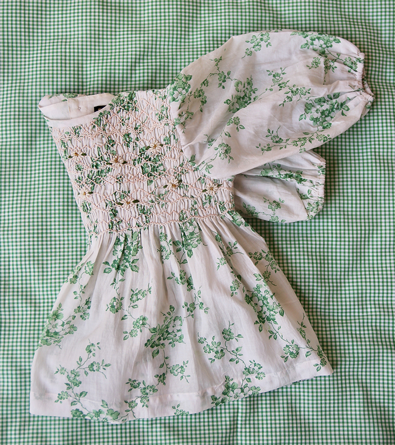 봉주르다이어리,BONJOUR DIARY Balloon handsmock blouse - green  