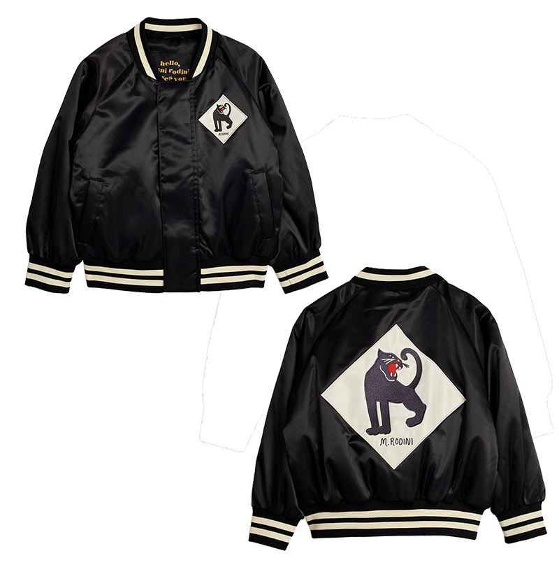 MINI RODINI Panther baseball jacket Black