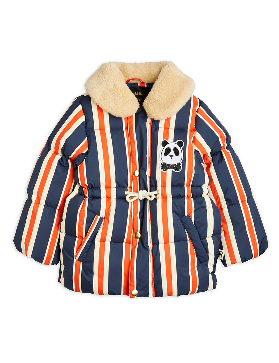 [미니로디니,MINI RODINI Panda faux fur puffer jacket Navy판다 포우퍼 퍼프자켓22fw
